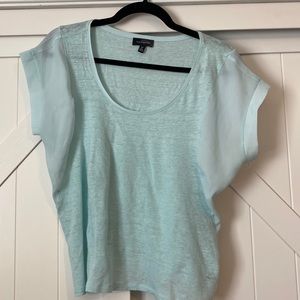 The Limited Cropped Short Sleeve Baby Blue Shirt